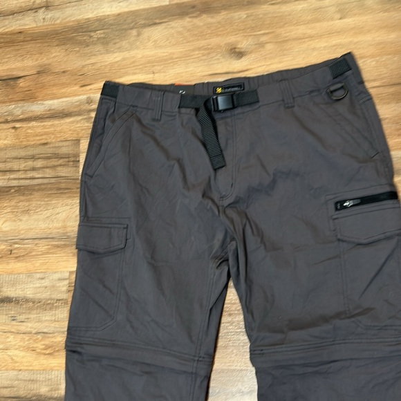 B.C CLOTHING MENS CONVERTIBLE CARGO HIKING SHORTS & PANTS GREY SIZE XXL X32 NEW - Picture 4 of 11